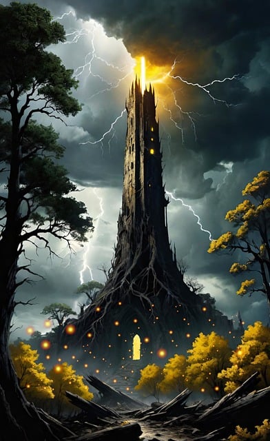 Free ai generated tower lonely illustration