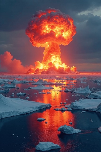 Free glacier nuclear radioactive illustration