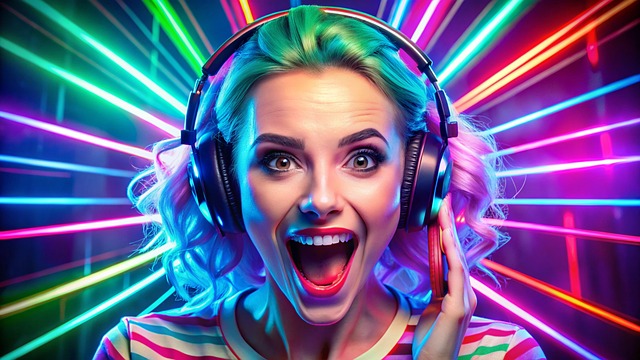 Free ai generated woman headphones illustration