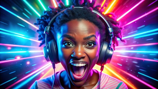 Free ai generated woman headphones illustration