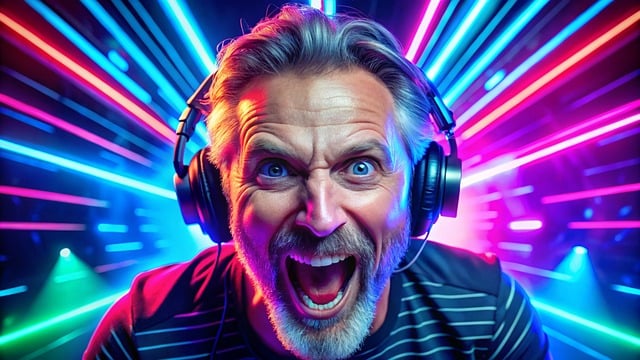Free ai generated man headphones illustration