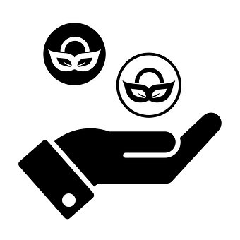Logo, Blockchain, Hånd, Ikon, Symbol