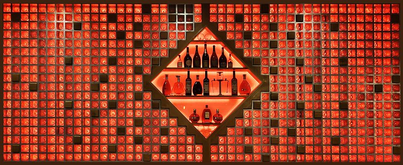 Bar, Wein, Flasche, Licht, Rot, Alkohol