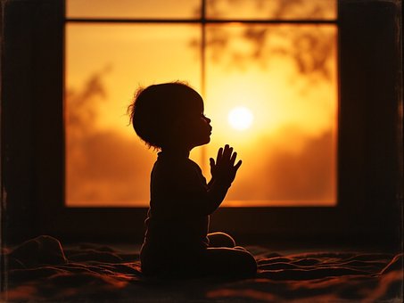Free Baby Praying illustration and picture