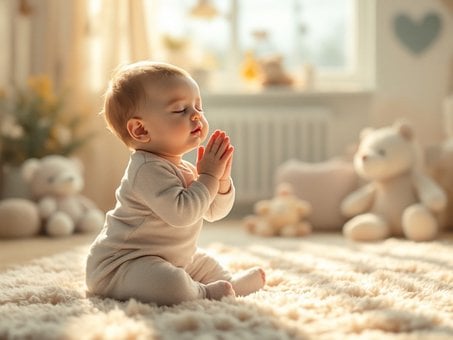 Free Baby Praying illustration and picture