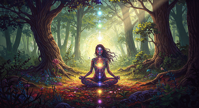 Free ai generated meditation woman illustration