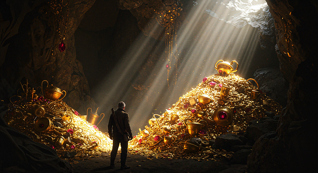 Free ai generated man treasure illustration