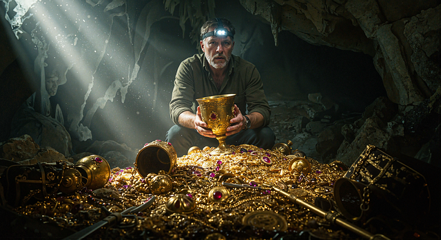 Free ai generated man treasure illustration