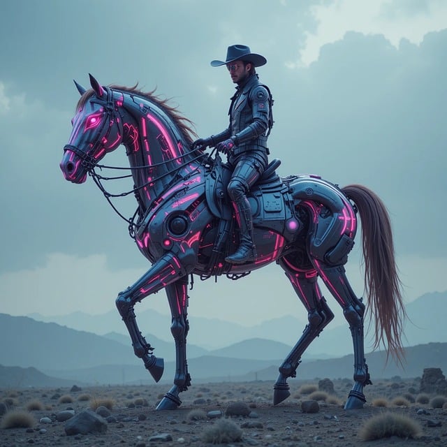 Free ai generated cowboy horse illustration