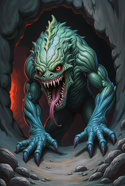 Download free HD stock image of Ai Generated Nature Free ai generated nature monster illustration