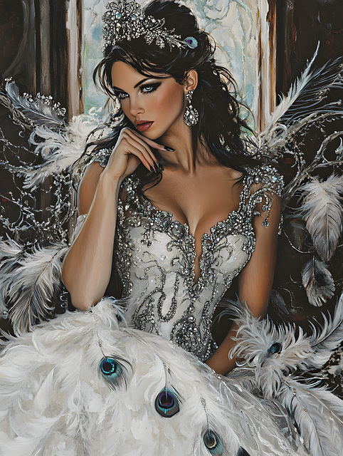 Free ai generated elegant woman fantasy portrait illustration