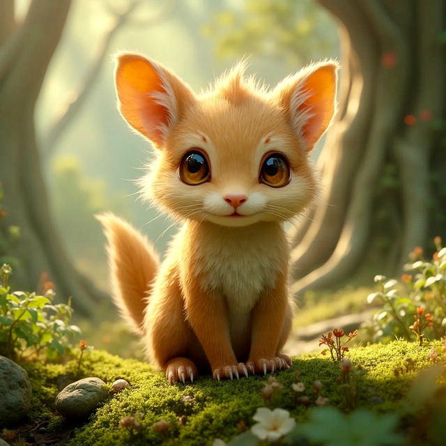 Free ai generated kitten little illustration