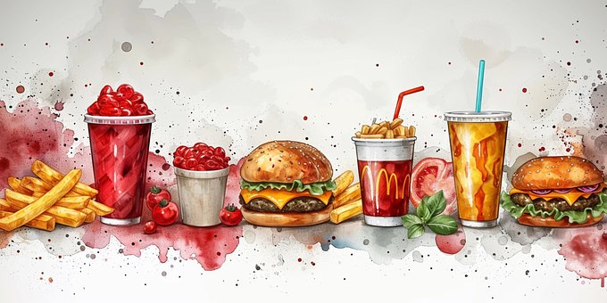Free Fast Food Background illustration and picture
