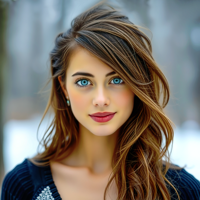 Free ai generated young woman brown hair illustration