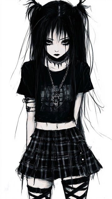 Free ai generated girl gothic illustration