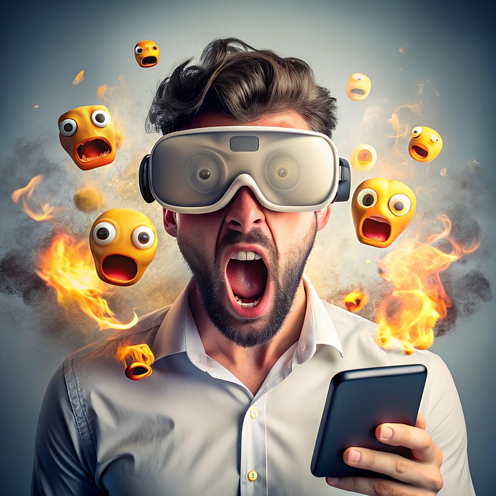 Download Vr Gaming, Shocked Reaction, Virtual Reality. Royalty-Free ...