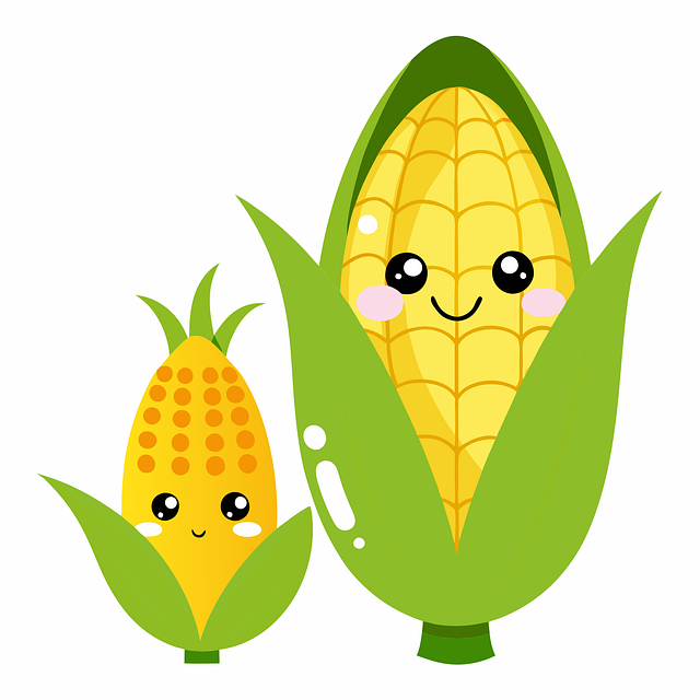 Free corn kawaii cute corn vector