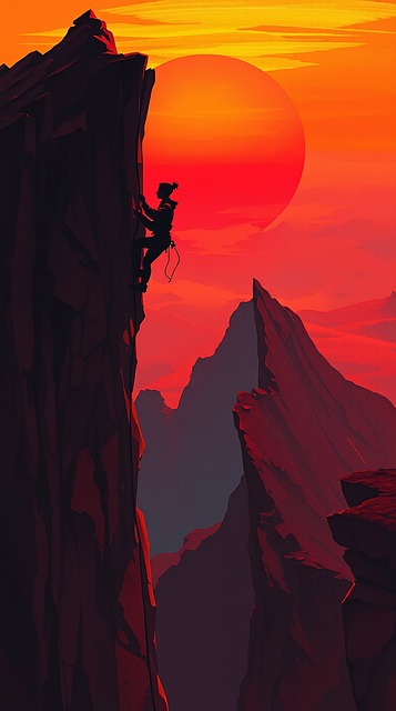 Free rock climbing adventure climbing illustration