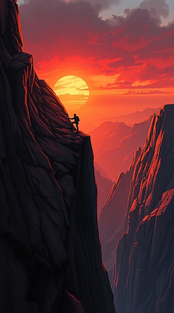 Free rock climbing adventure climbing illustration
