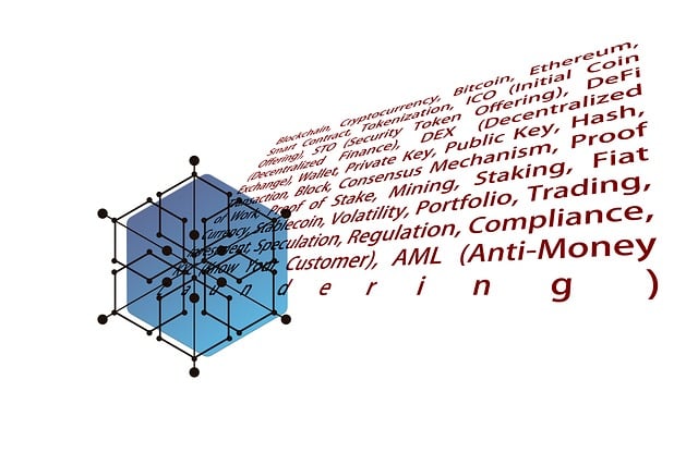 Free blockchain technology network illustration