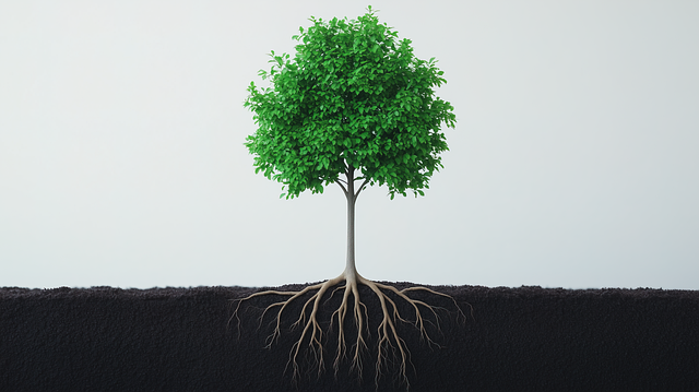 Free tree roots symbolic illustration