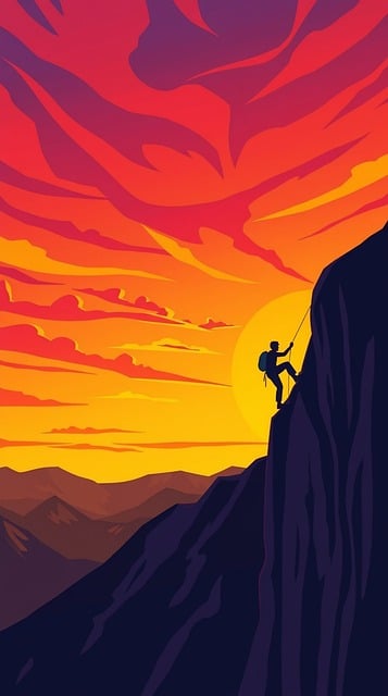 Free rock climbing adventure climbing illustration