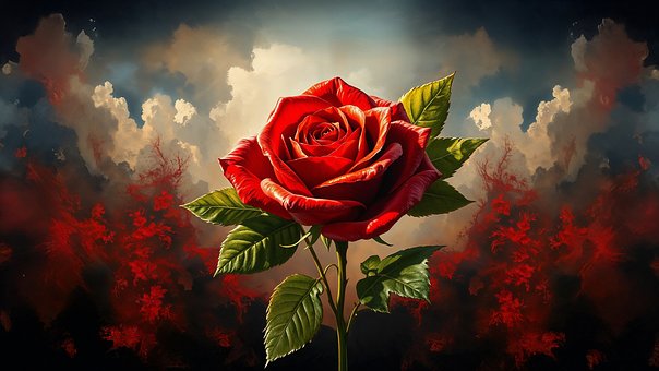 Ai Genereret, Rose, Blomst, Natur