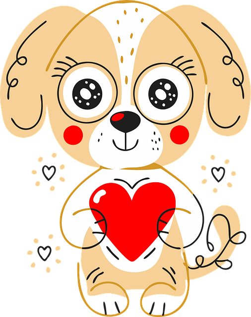 Free ai generated dog heart illustration