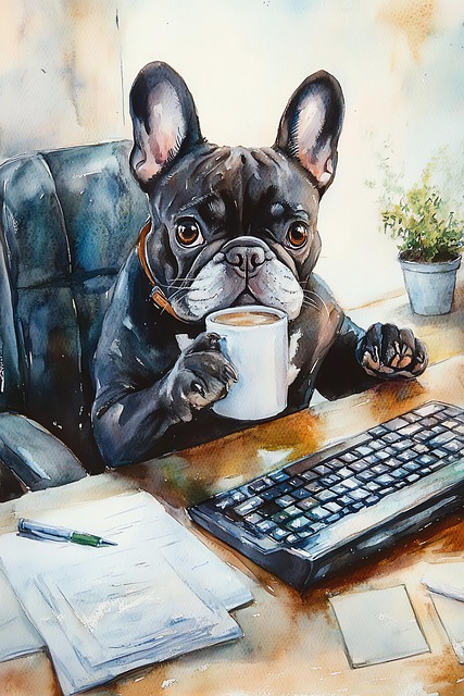 Free Dog Coffee illustration and picture