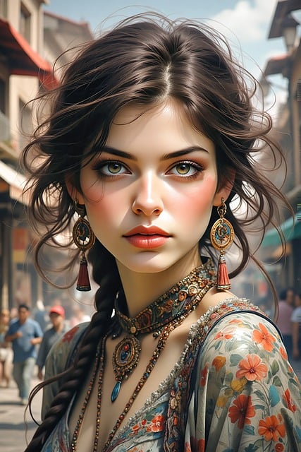 Free ai generated woman portrait illustration