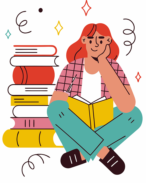 Free ai generated girl book illustration
