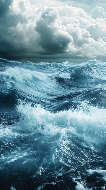 Free ai generated sea waves illustration