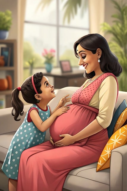Free ai generated woman pregnant illustration