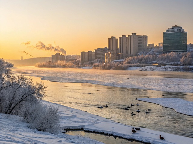 Free ai generated city winter illustration