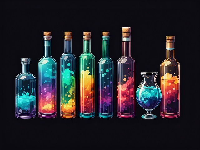 Free ai generated magic bottles illustration