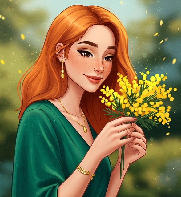 Free generated by the ai woman mimosa illustration