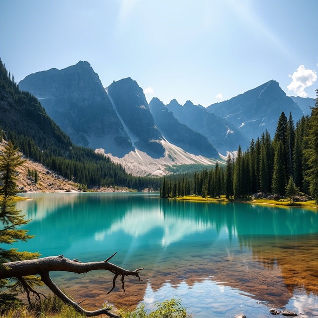 Free ai generated mountain lake illustration