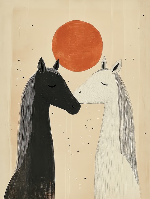 Ai Gerado, Cavalos, Amor, Pôr Do Sol