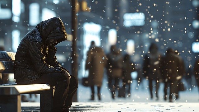 Free ai generated winter homeless illustration