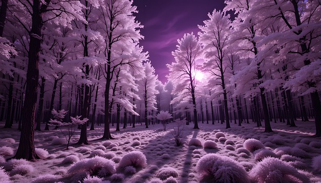 Free ai generated forest trees illustration