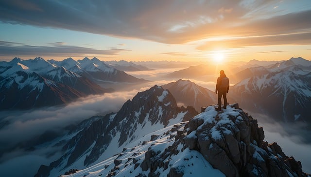 Free ai generated mountain summit illustration