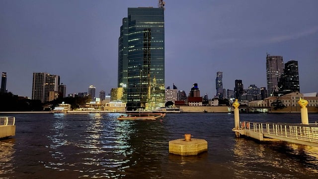 Bangkok, Thailand, Flodfront, Flod