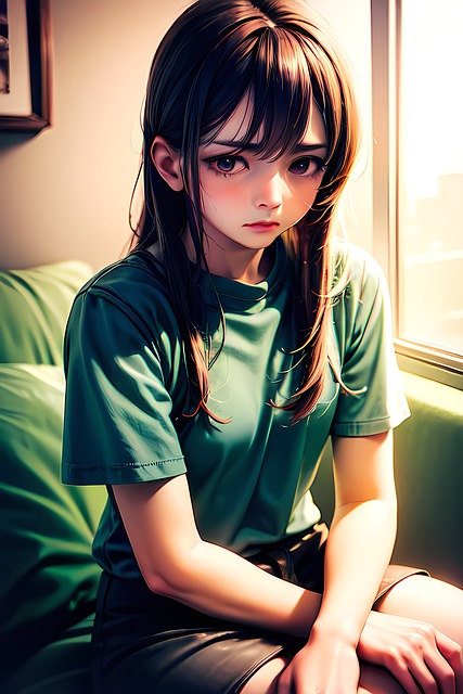 Free Anime Girl Sad Girl illustration and picture
