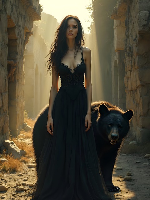 Ai Gegenereerd, Vrouw, Beer, Gothic