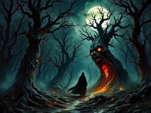 Free ai generated ghost horror illustration