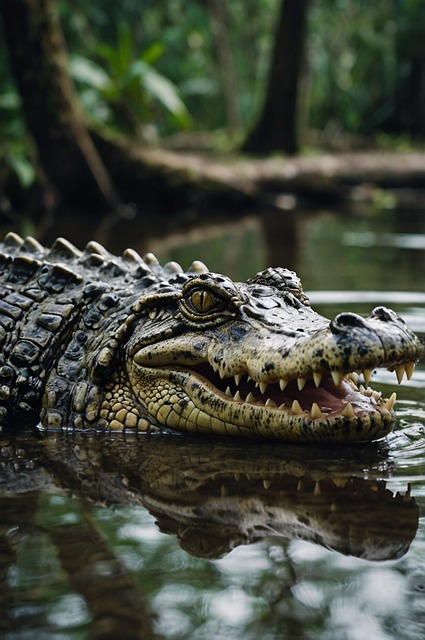 Download free HD stock image of Ai Generated Crocodile Free ai generated crocodile alligator illustration