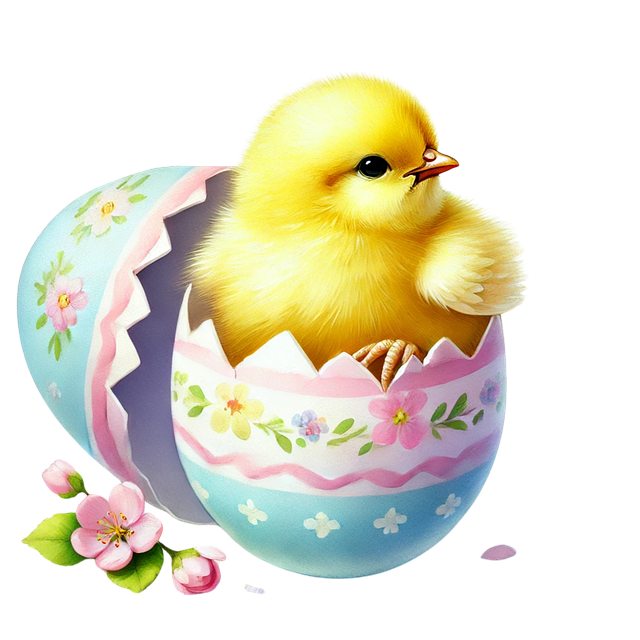 Free easter bunny chick illustration