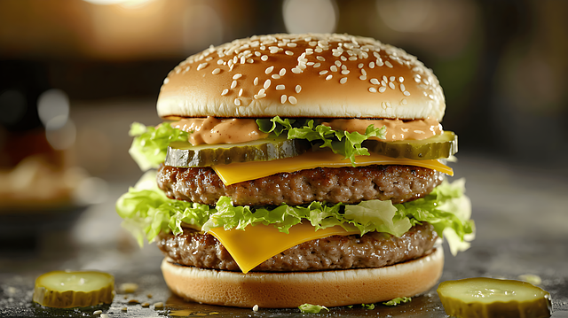 Free ai generated hamburger fast food illustration