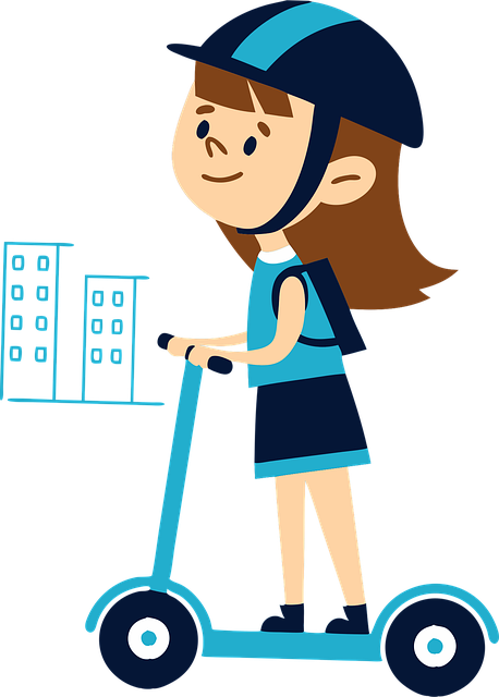 Free ai generated girl scooter illustration