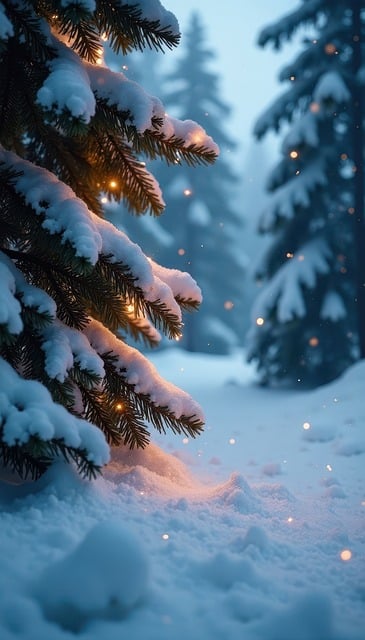 Free ai generated lights forest illustration